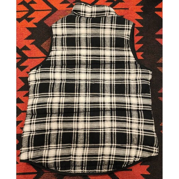 A New Day Black & White Plaid Puffer Vest With Front Pockets & Zipper Closure XL - Picture 6 of 13